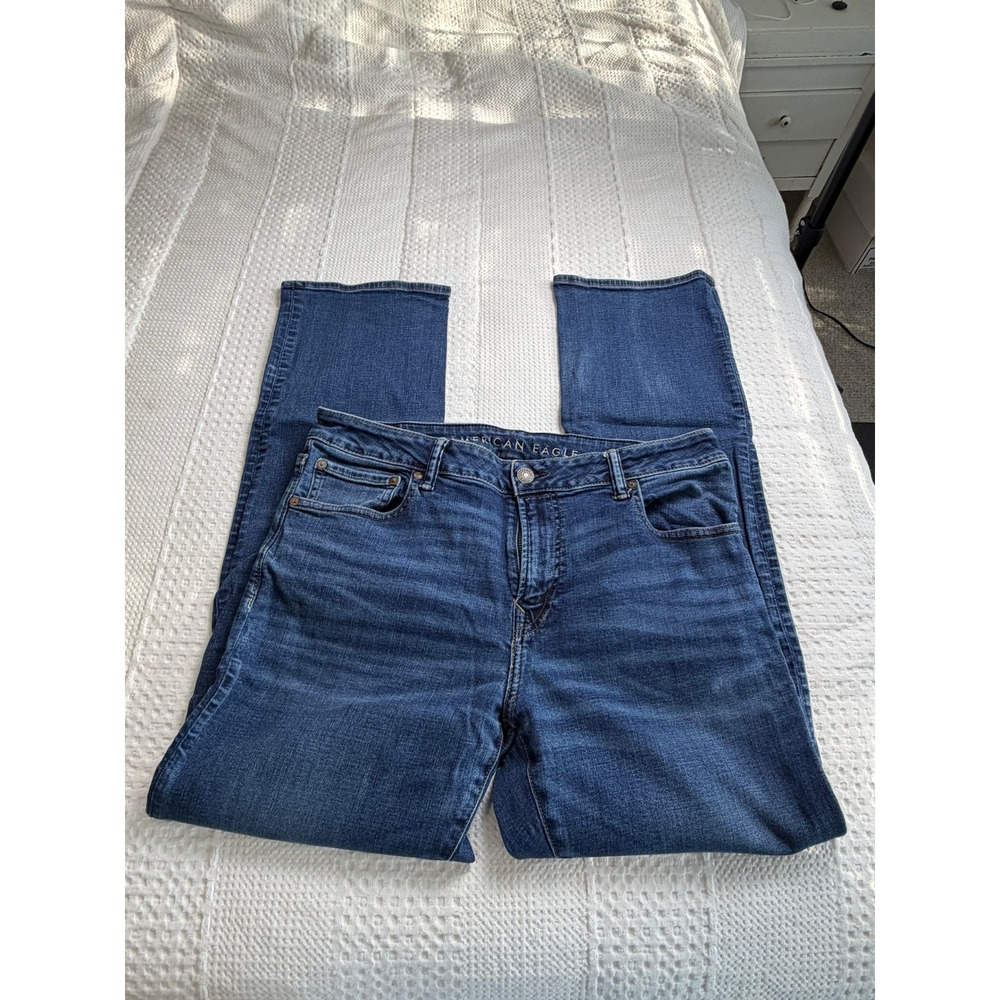 American Eagle Airflex+ Original Bootcut Jeans Mens 36x34 Medium Wash Blue Denim